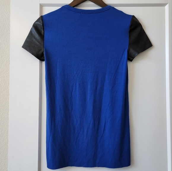 Bailey 44 faux leather sleeves stretchy shirt - Picture 3 of 9